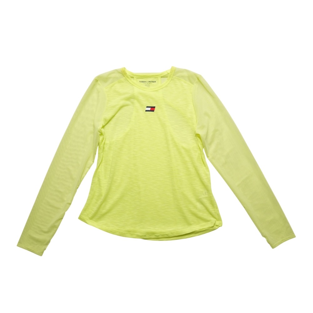 Tommy Hilfiger Sport‎ Womens Large Lime Green Activewear Mesh Top